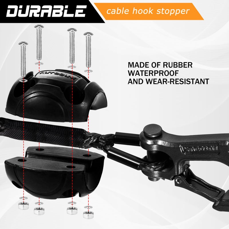 AUTODUNK Synthetic Winch Rope Cable Kit 1/4"" x 50 ft 9500Lbs Orange Winch Rope Line with Protective Sleeve+Rubber Stopper+Winch Hook+Safety Pull Strap for ATV UTV SUV - Image 5